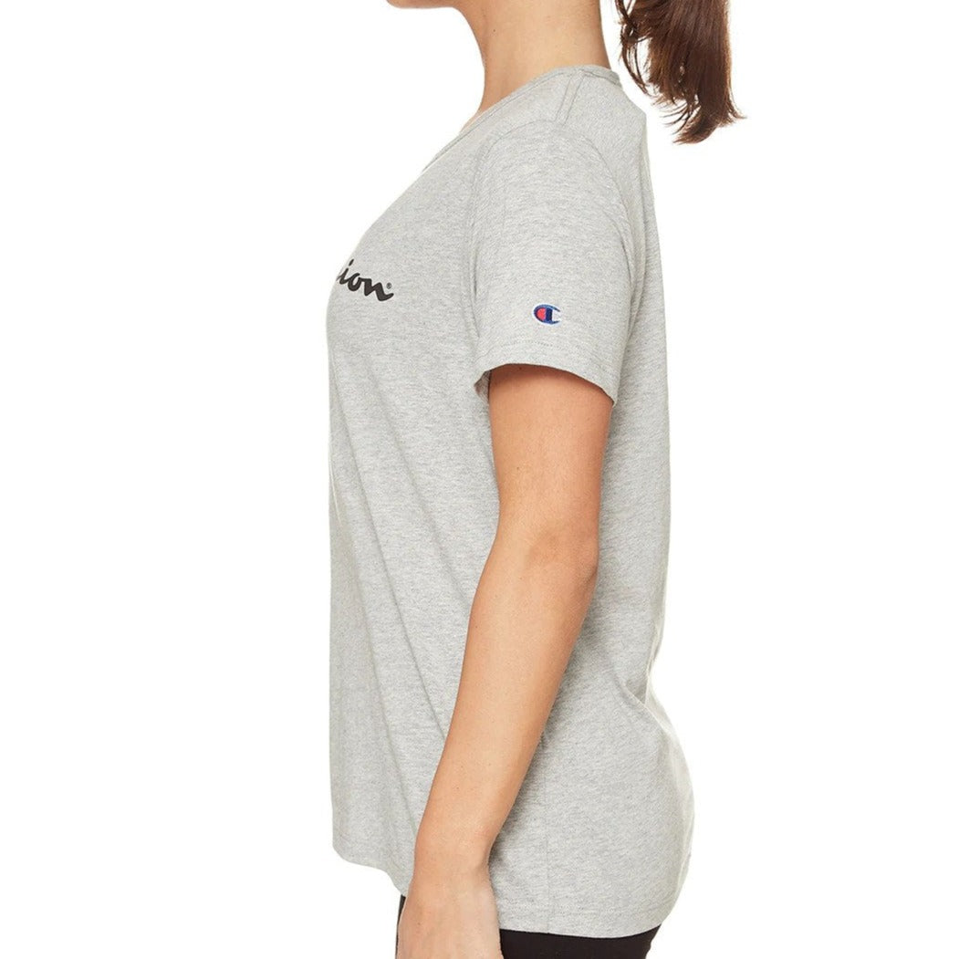 Champion Women's Script Tee / T-Shirt / Tshirt - Oxford Heather