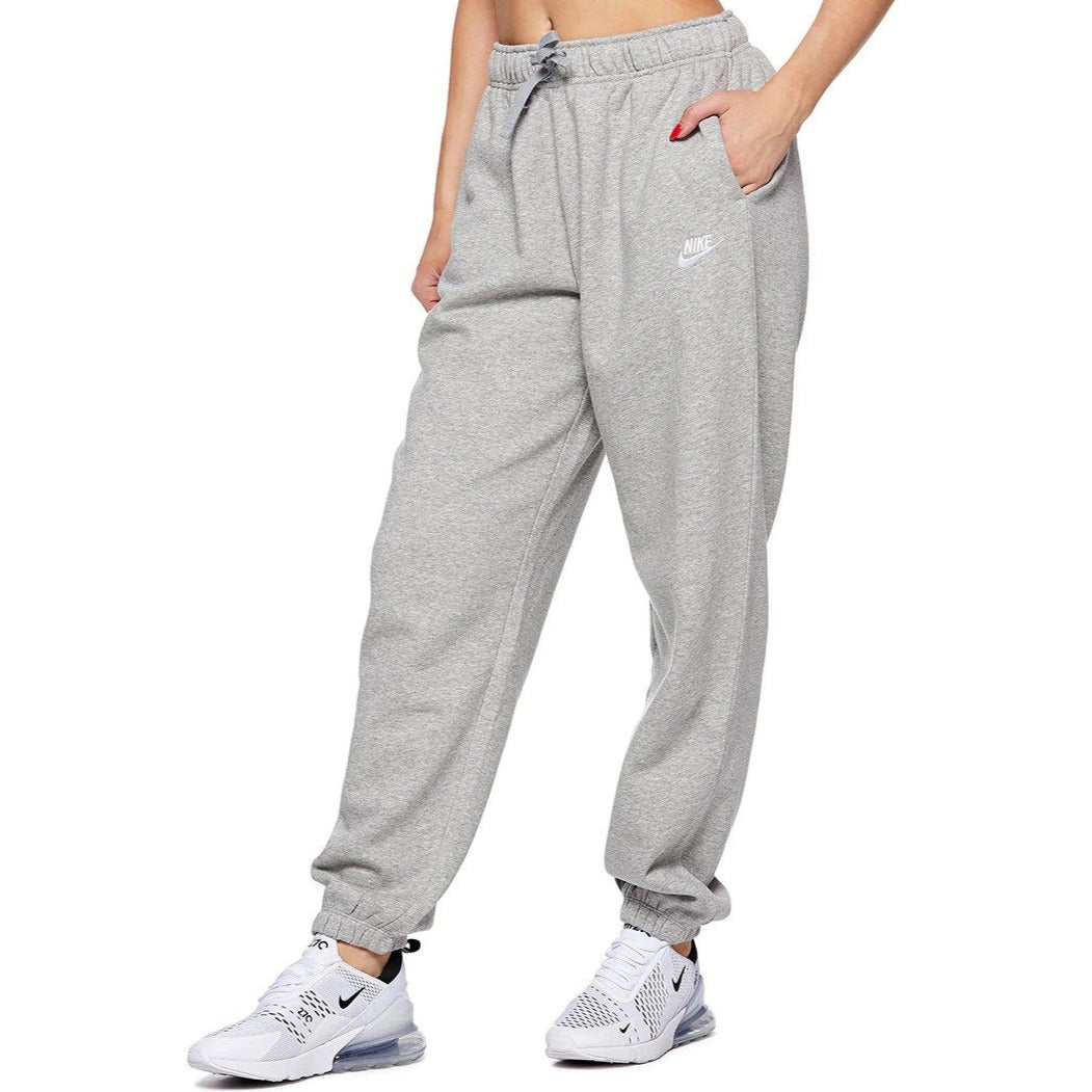 Nike Sportswear Women's Club Fleece Oversized Trackpants / Tracksuit Pants - Dark Grey Heather/White