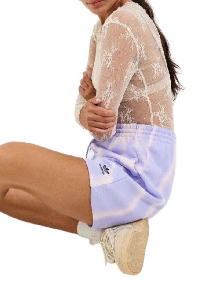 Adidas Original Women Dye Allover Print Sweat Shorts - Violet Tone