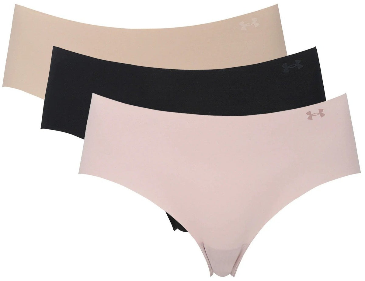 Under Armour Women's UA Pure Stretch Hipster Briefs 3-Pack - Black/Beige/Graphite