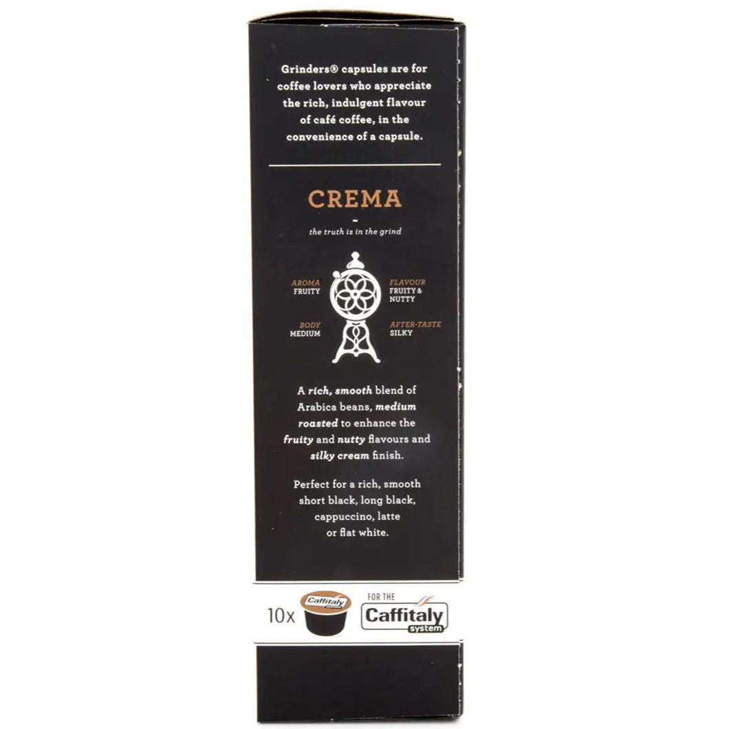 8 x Grinders Crema Rich & Creamy Caffitaly Coffee Capsules 10pk