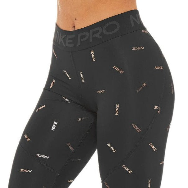 Nike Women's Pro Toss Print Tights / Leggings - Black/Dark Smoke Grey