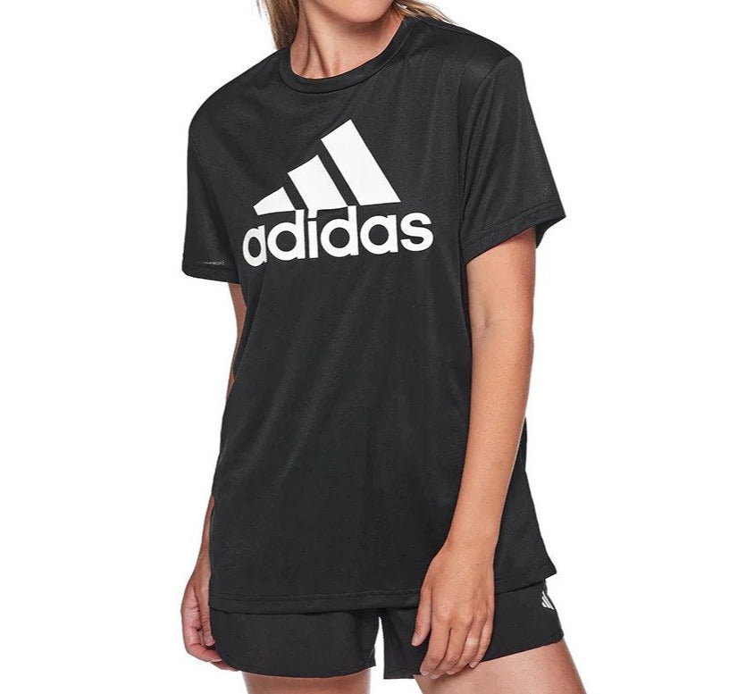 Adidas Women's Big Logo Boyfriend Tee / T-Shirt / Tshirt - Black/White