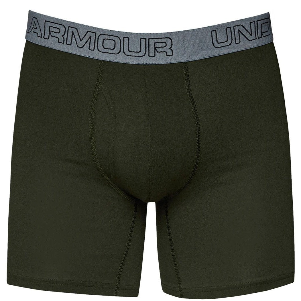 Under Armour Men's UA Charged Cotton 6" Boxerjocks 3-Pack - Artillery Green/Midnight Navy/Steel