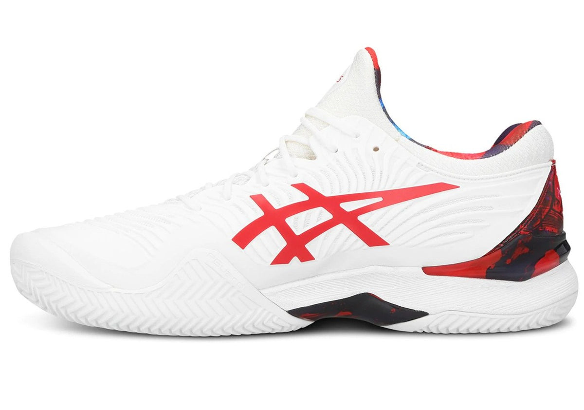 ASICS Men's Court FF Novak Clay L.E. Tennis Shoes - White/Classic Red