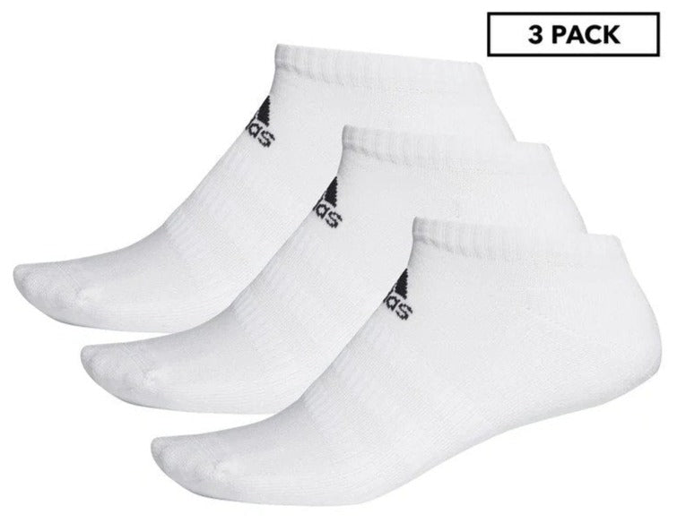 Adidas Unisex Cushioned Low Cut Sock 3-Pack - White