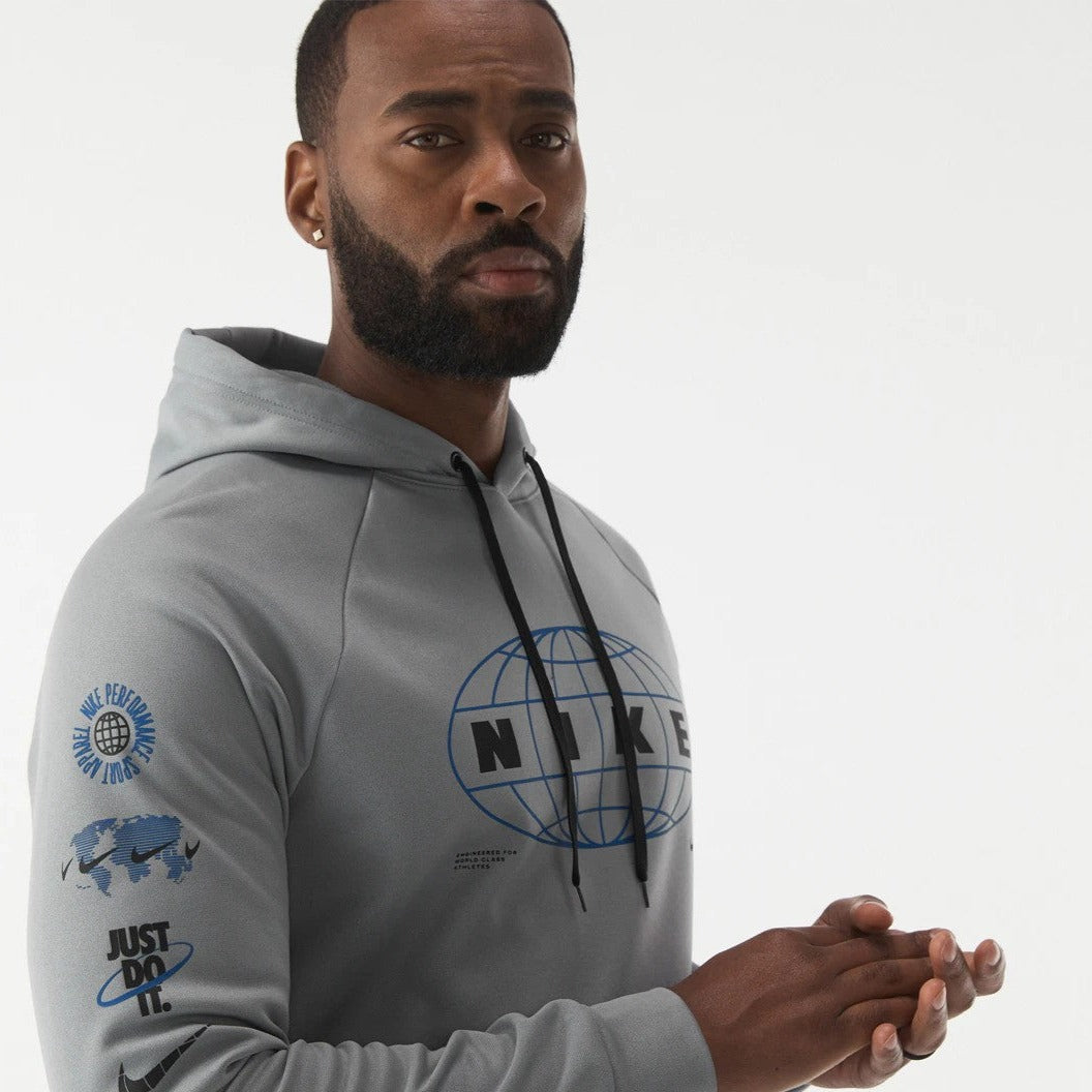 Nike Men's Therma-FIT Pullover Fitness Hoodie - Grey/Black