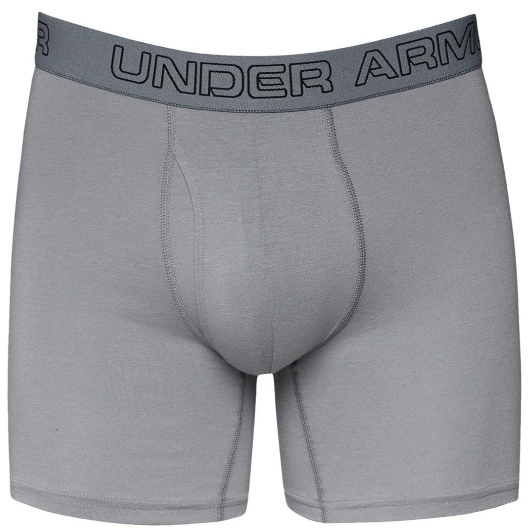 Under Armour Men's UA Charged Cotton 6" Boxerjocks 3-Pack - Artillery Green/Midnight Navy/Steel