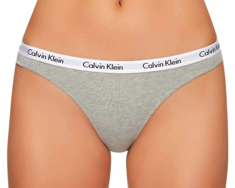 Calvin Klein Women's Carousel Thong/String 3-Pack - Red/Grey/Black