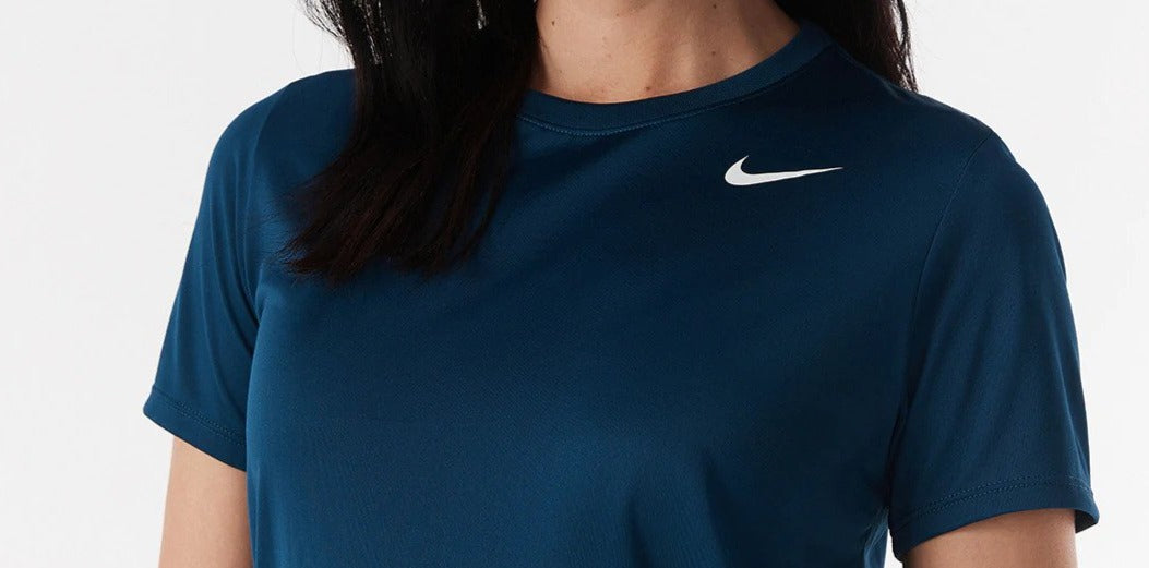 Nike Women's Dri-FIT Tee / T-Shirt / Tshirt - Valerian Blue/White