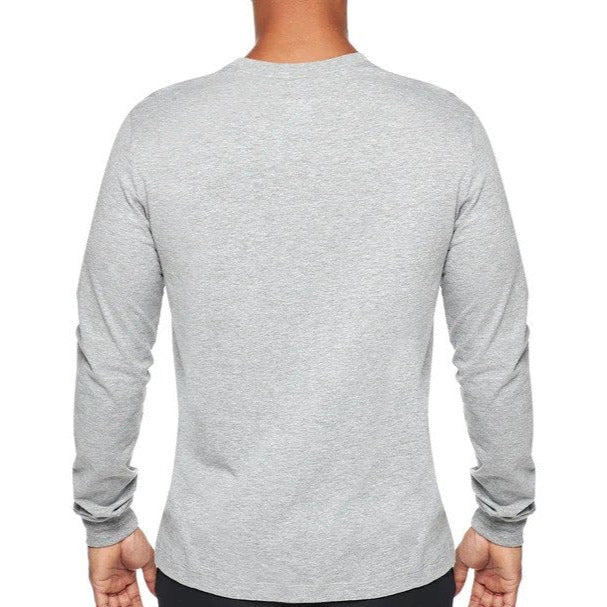 Nike Sportswear Mens Club Long Sleeve Tee / T-Shirt / Tshirt - Dark Grey Heather/Black