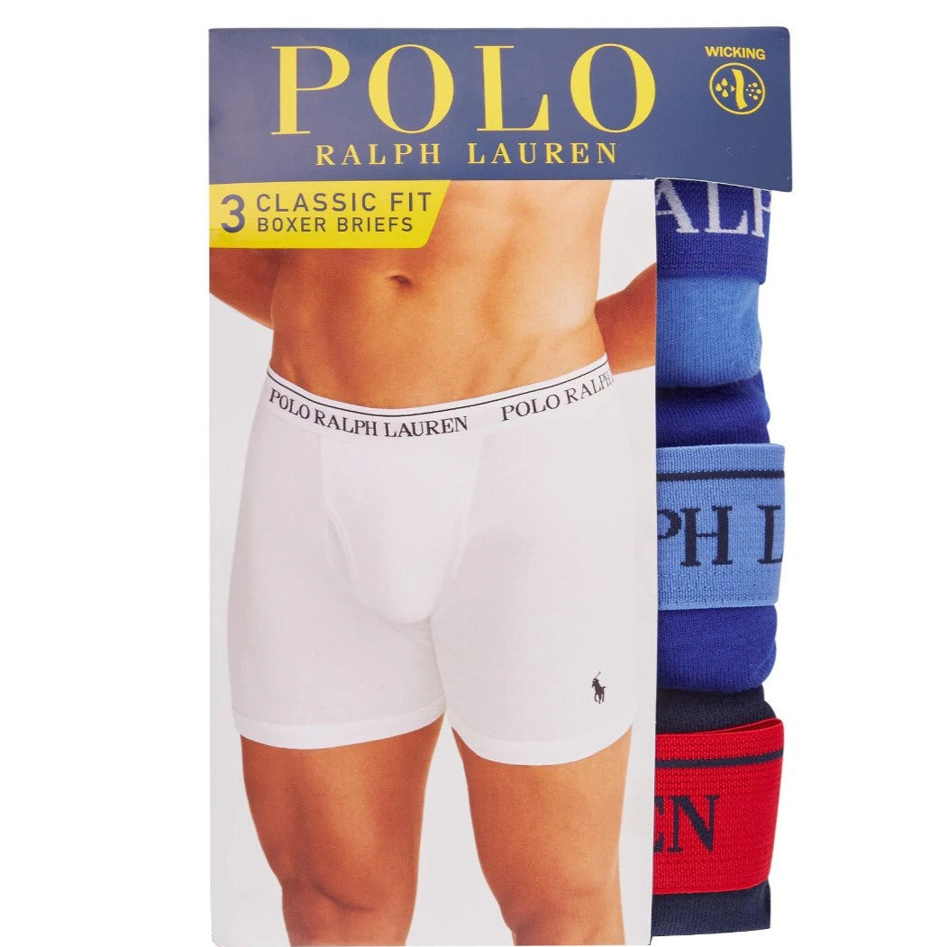Polo Ralph Lauren Men's Classic Fit Boxer Briefs 3-Pack - Blue/Royal/Navy