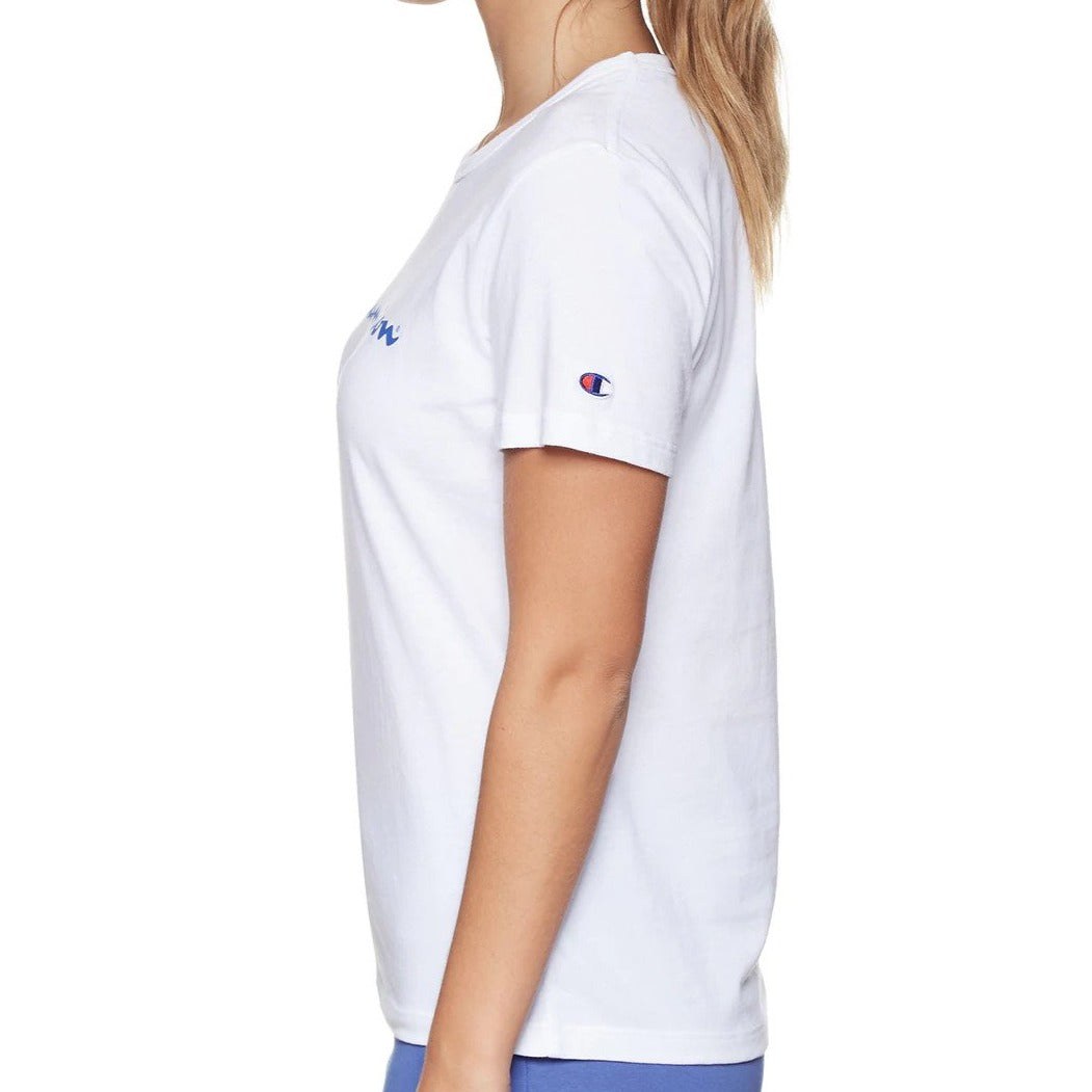 Champion Women's Script Short Sleeve Tee / T-Shirt / Tshirt - White