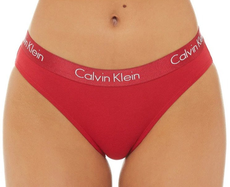 Calvin Klein Women's Motive Cotton Bikini Briefs 3-Pack - Black/Red/Grey Heather