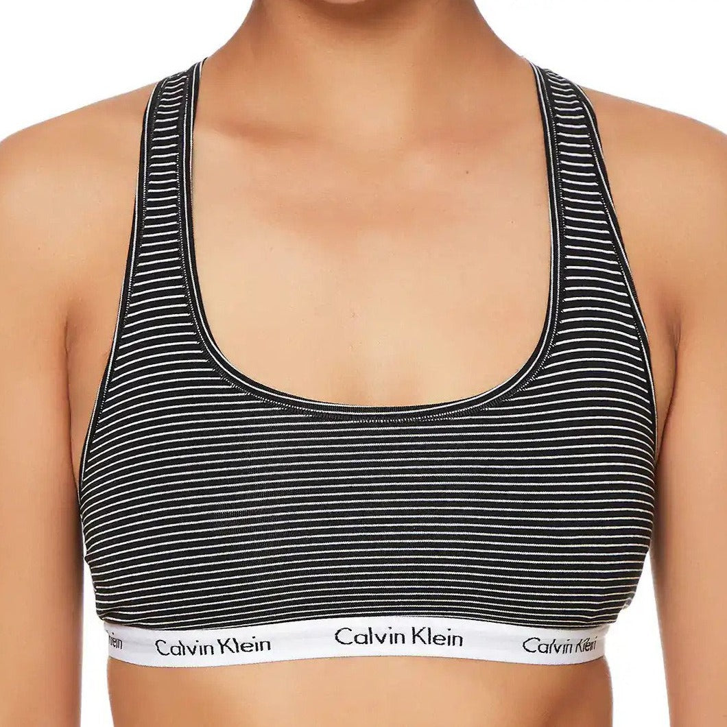 Calvin Klein Women's Carousel Unlined Bralette - Stripe/Black