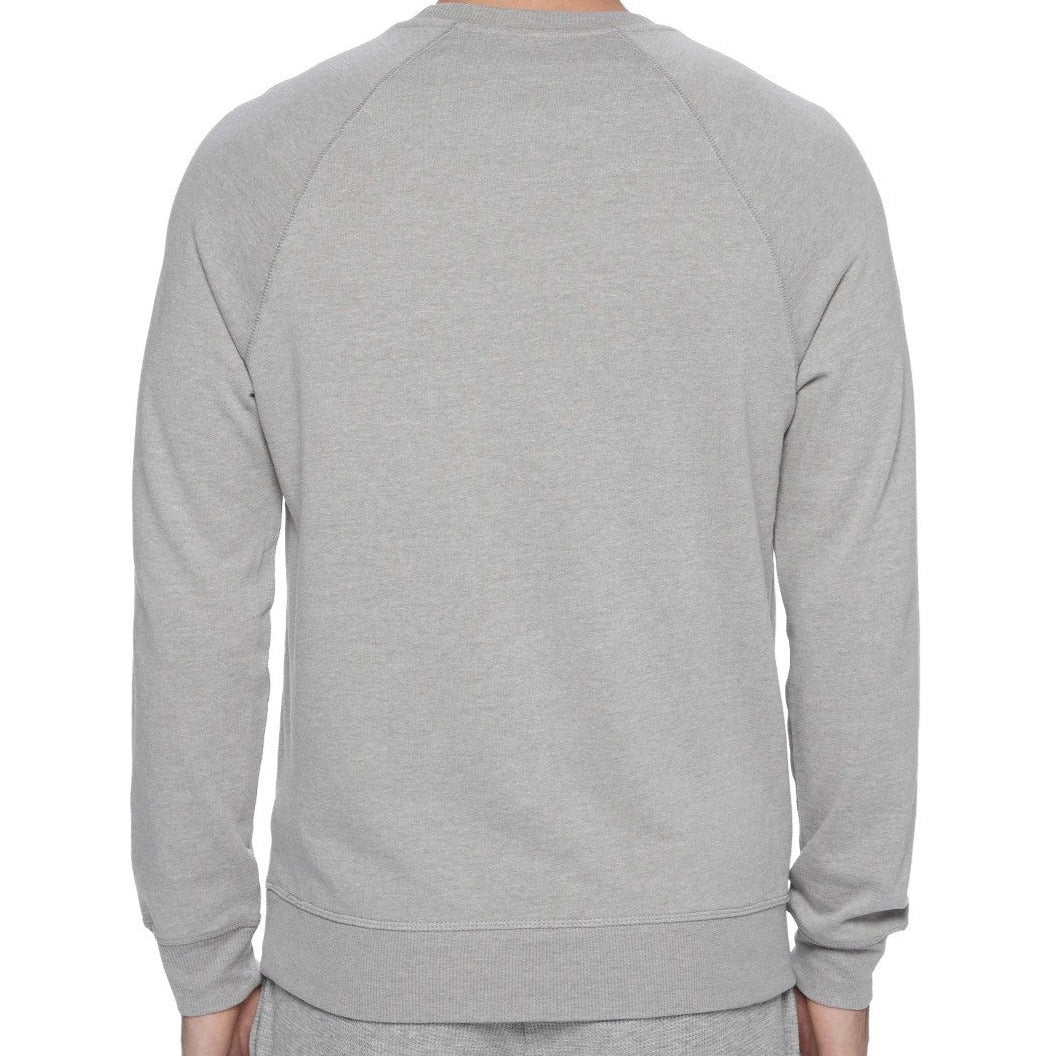 Tommy Hilfiger Men's 1985 Crest French Terry Long Sleeve Tee / T-Shirt / Tshirt - Grey Heather