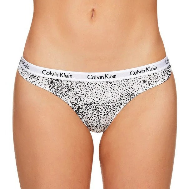 Calvin Klein Women's Carousel Thong/String 3-Pack - Charcoal/Red/Cheetah