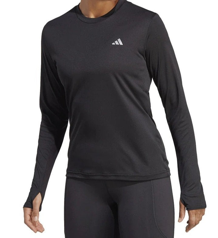 Adidas Women's Run It Long Sleeve Tee / T-Shirt / Tshirt - Black