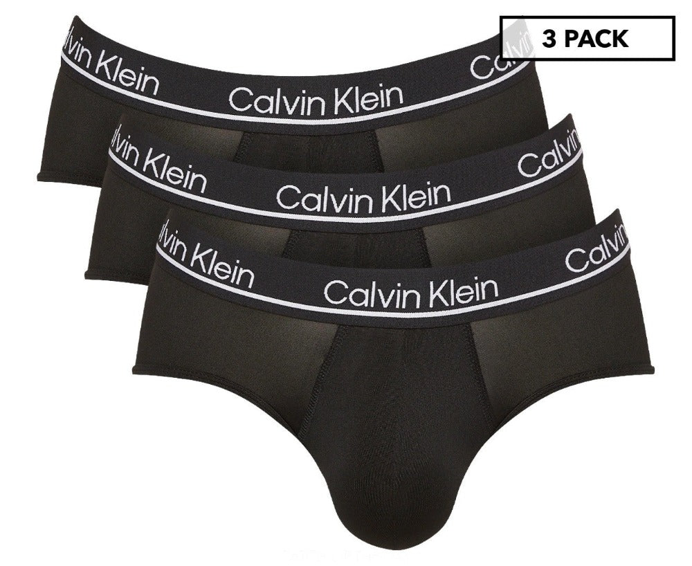 Calvin Klein Mens Hip Briefs 3-Pack - Black