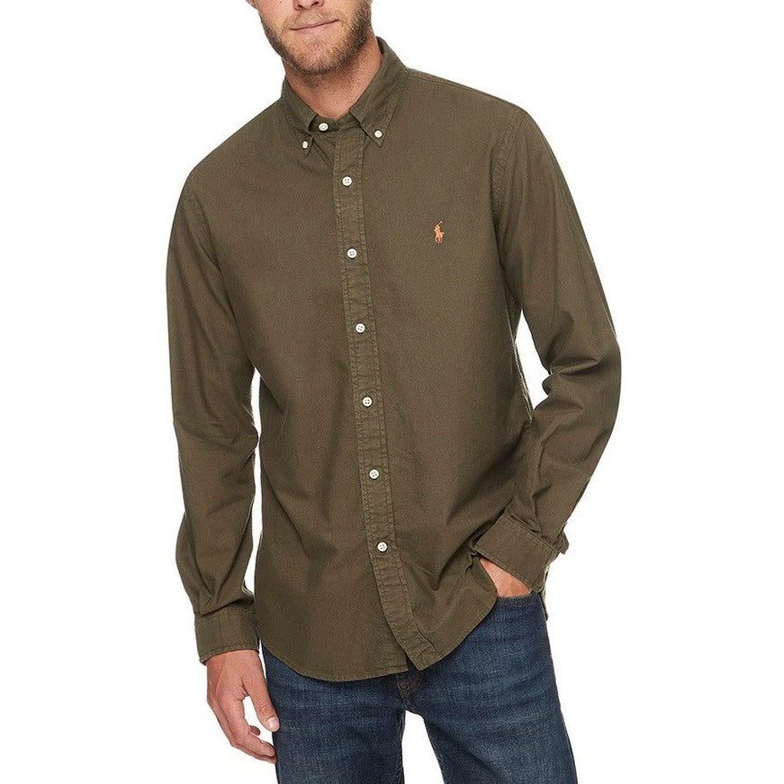 Polo Ralph Lauren Men's Long Sleeve Custom Fit Sport Shirt - Defender Green