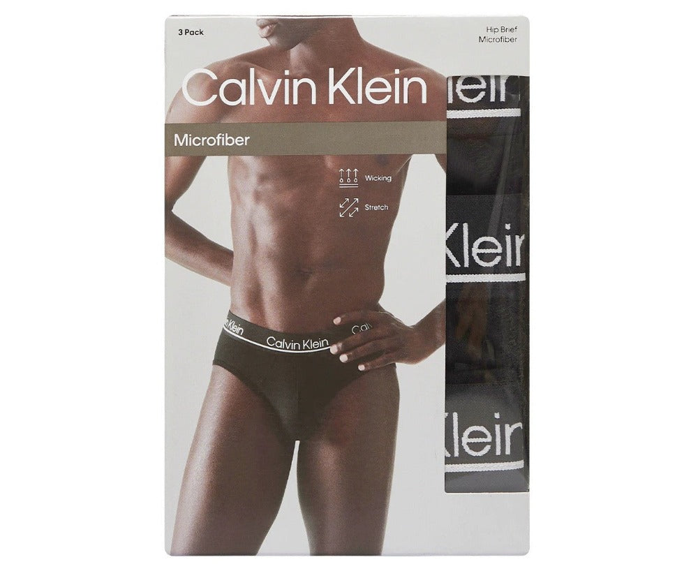 Calvin Klein Mens Hip Briefs 3-Pack - Black