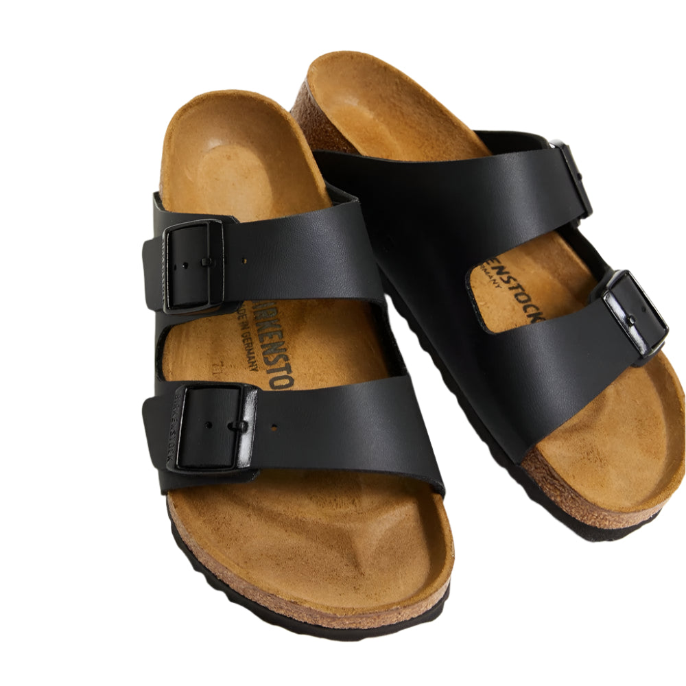 Birkenstock Unisex Regular Fit Arizona Birko Flor Sandals - Black