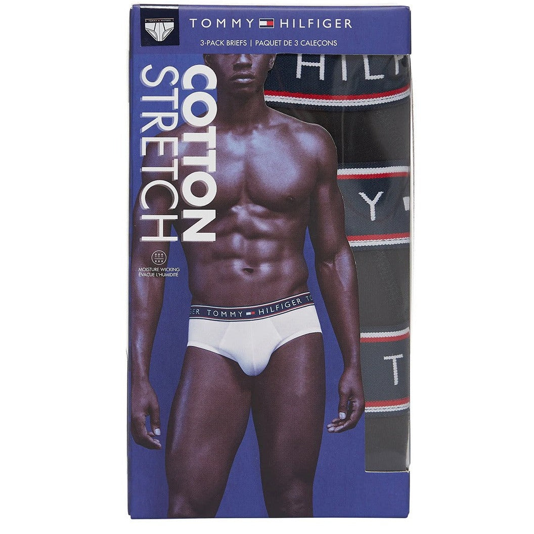 Tommy Hilfiger Men's Cotton Stretch Briefs 3-Pack - Black