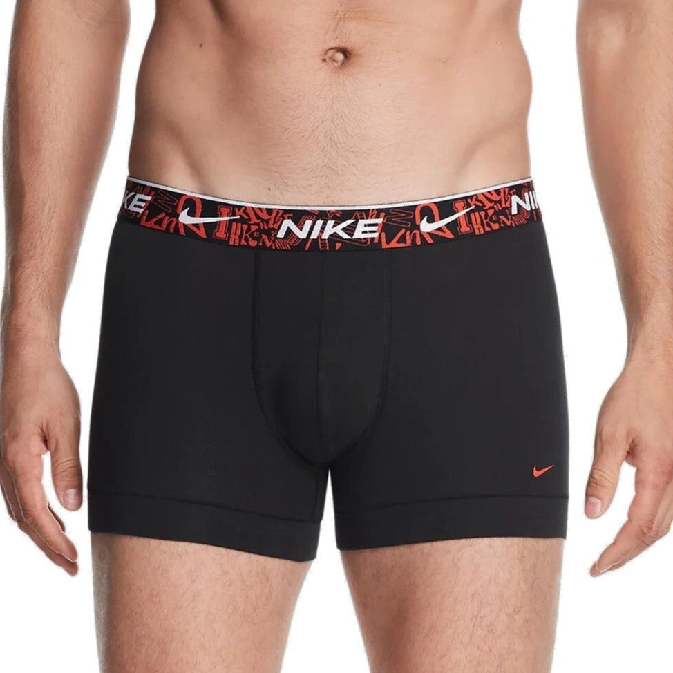 Nike Mens Everyday Cotton Stretch Trunks 3-Pack - Black Picant, Aquarious & Stadium