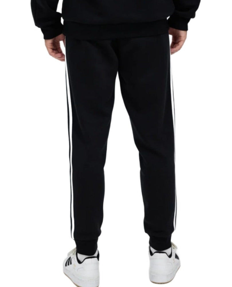 Adidas Mens Sportswear Essentials Fleece 3-Stripes Tapered Cuff Pants - Black