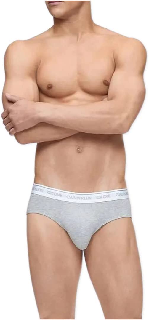 Calvin Klein Men's Underwear CK One Cotton Stretch Hip Brief 3 Pack - Black/White/Grey