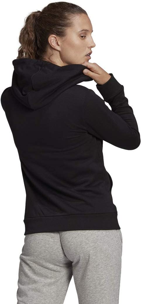 Adidas Women's Linear French Terry Full-Zip Hoodie Black/White