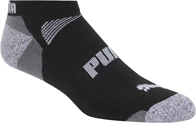 Puma Men's Low Cut 8 Pack Sport Socks, Moisture Control, Arch Support, Men's Sock Size 10-13 - Steel Grey/Strong Blue