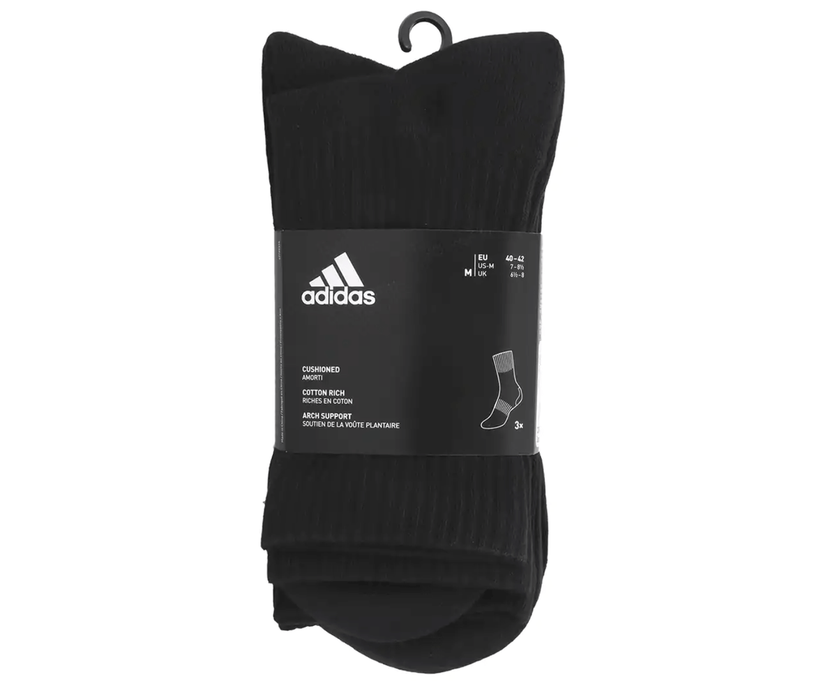 Adidas Men's Cushioned Crew Sock 3-Pack - Black