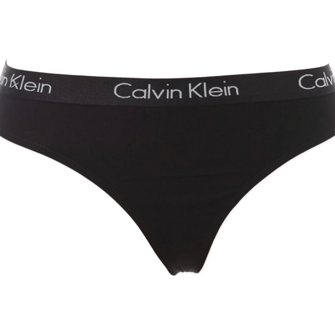 Calvin Klein Underwear Women's Motive Cotton Thong 3 Pack - Black/Nymphs Thigh/Charcoal Heather