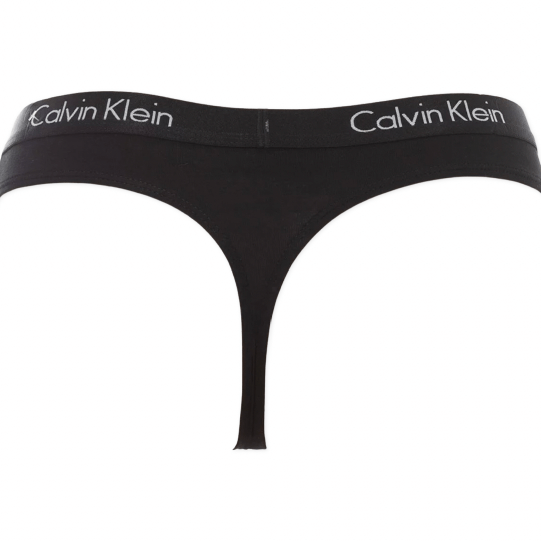 Calvin Klein Underwear Women's Motive Cotton Thong 3 Pack - Black/Nymphs Thigh/Charcoal Heather