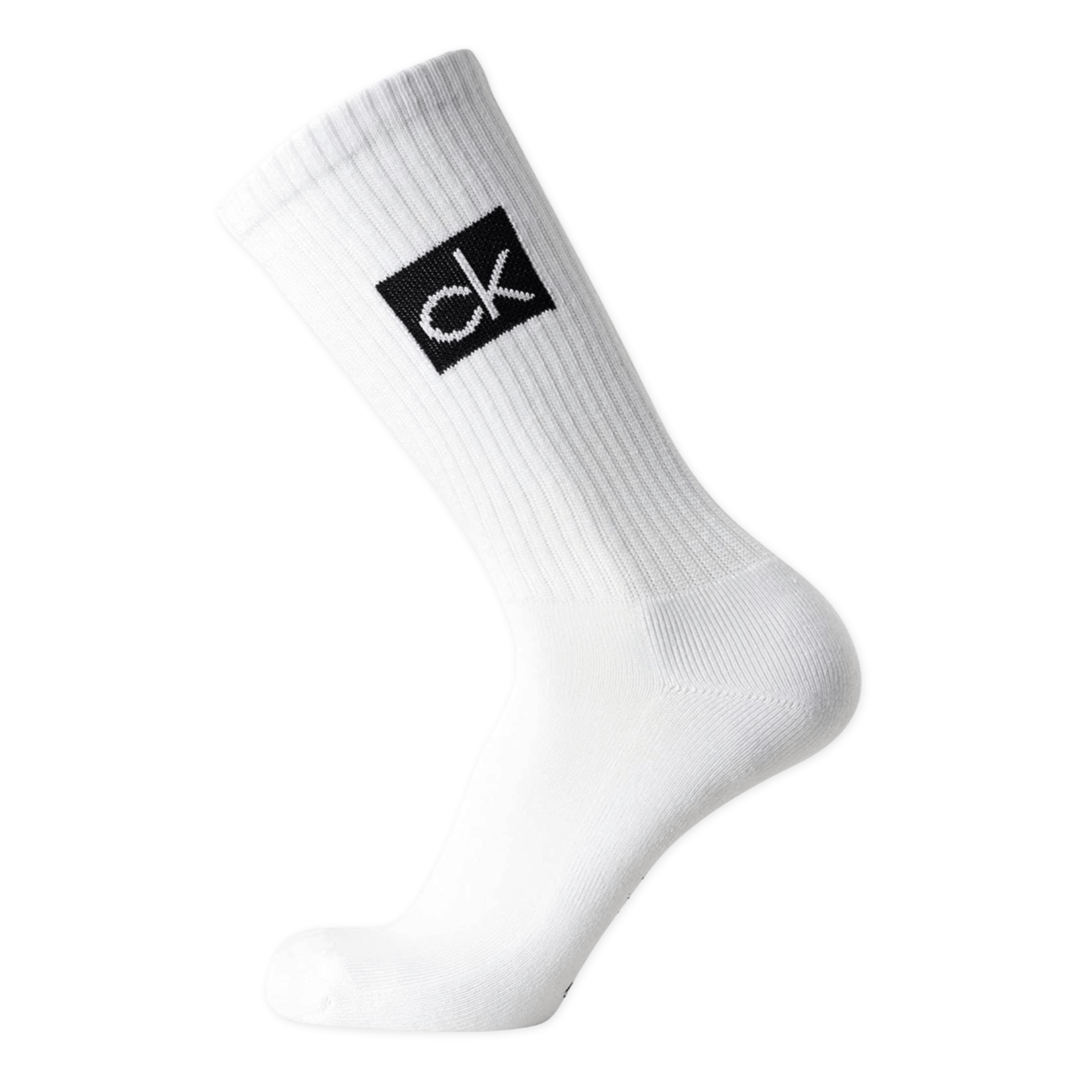 Calvin Klein 4 Pack Poly Cotton Crew Socks - White, Size 7-12 US