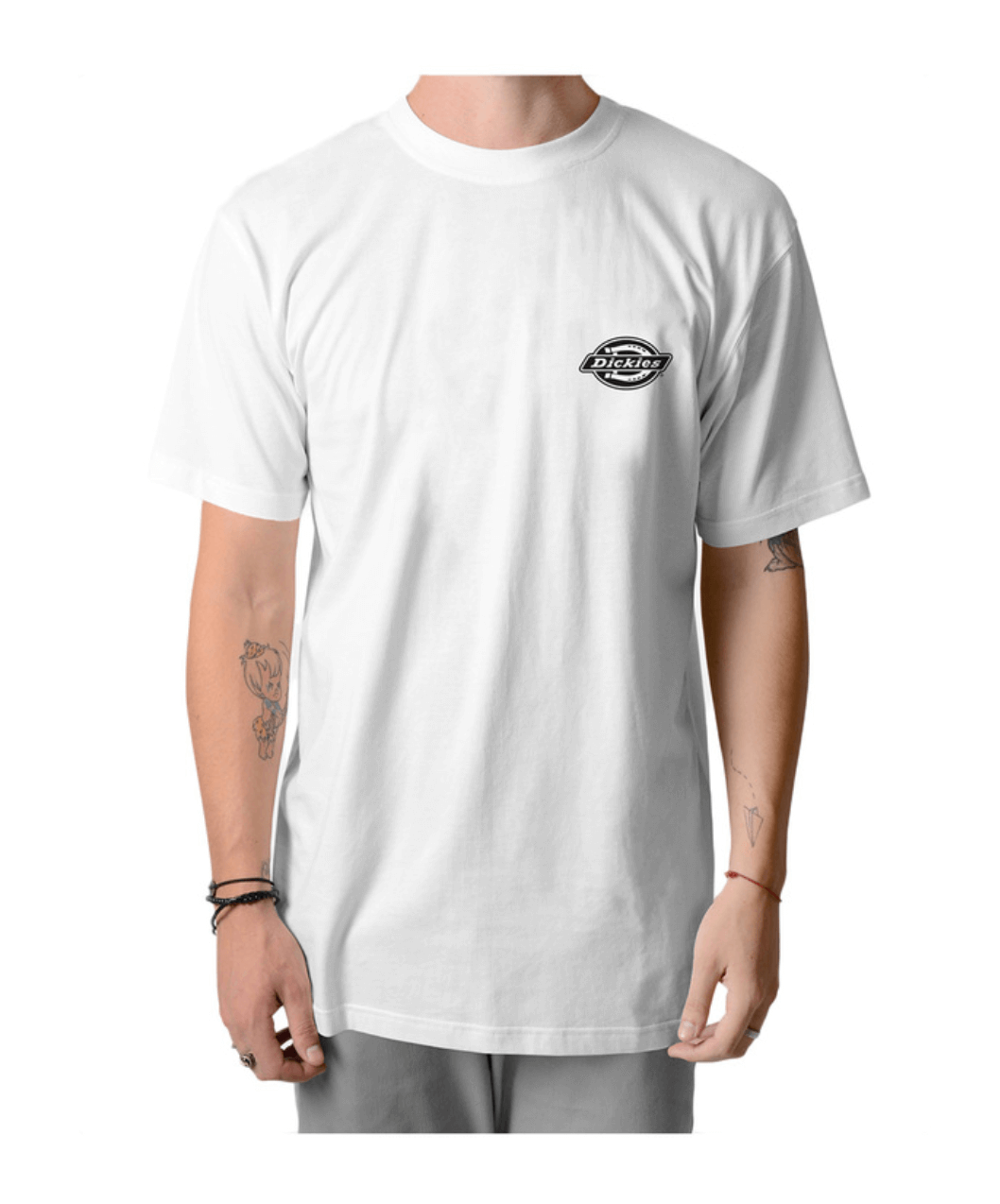 Dickies Men's Logo Graphic T-Shirt Cotton Regular Fit Casual Workwear Tee - White