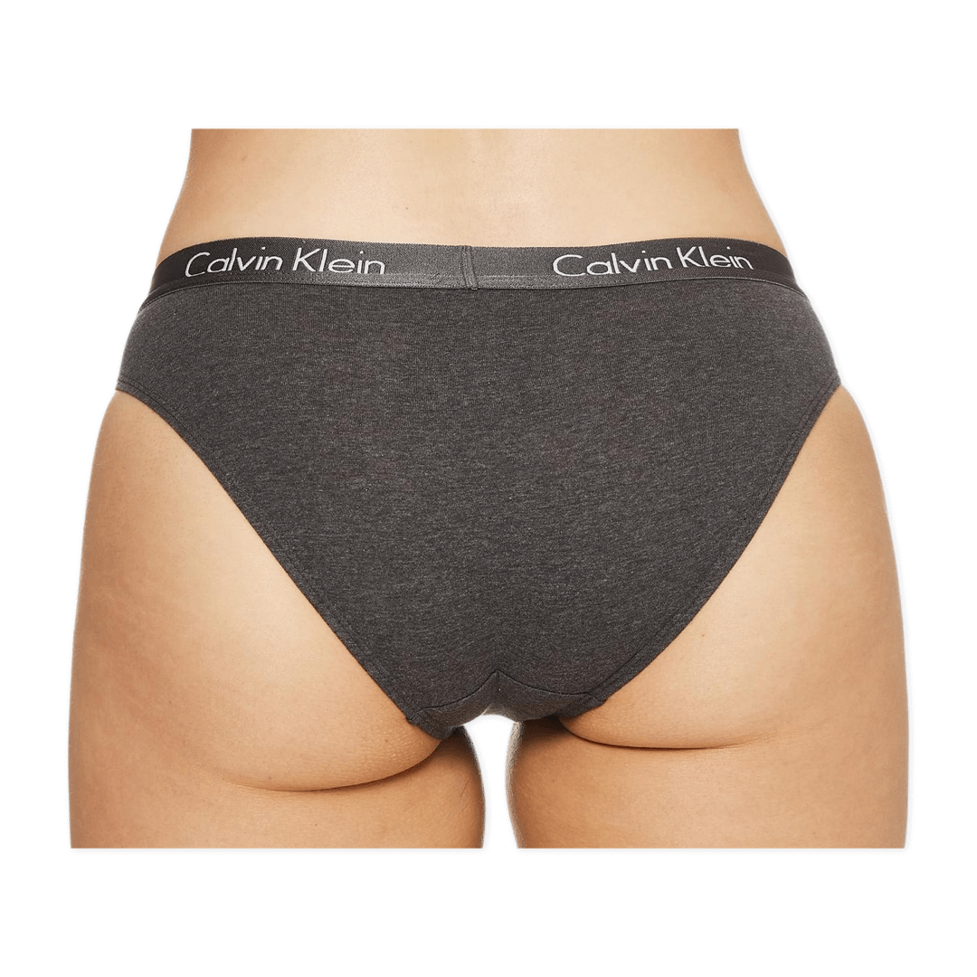 Calvin Klein Underwear Women's Motive Cotton Bikini 3 Pack - Black/Nymphs Thigh/Charcoal Heather