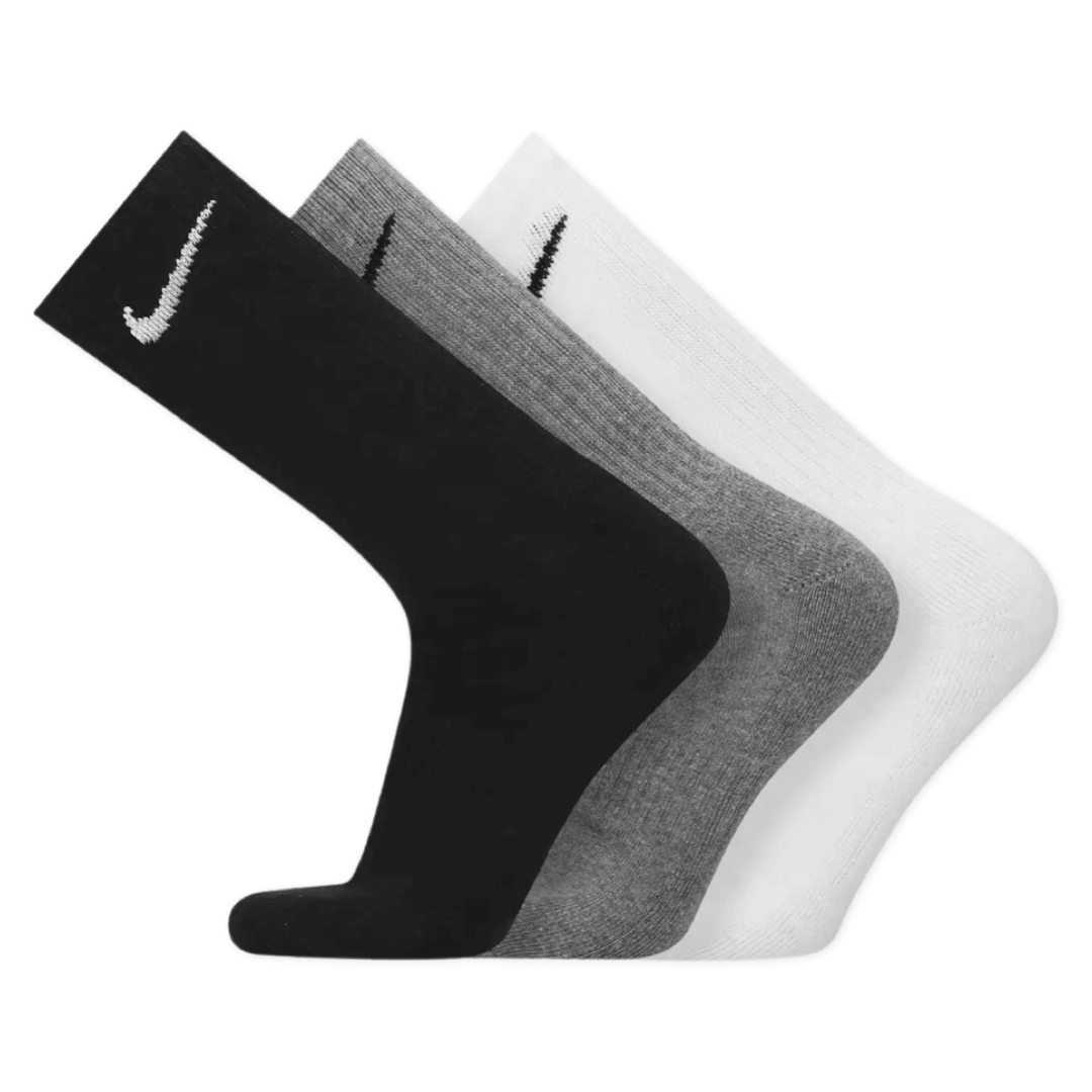 Nike Men's Everyday Cushion Crew Socks 3-Pack - Black/White/Carbon Heather