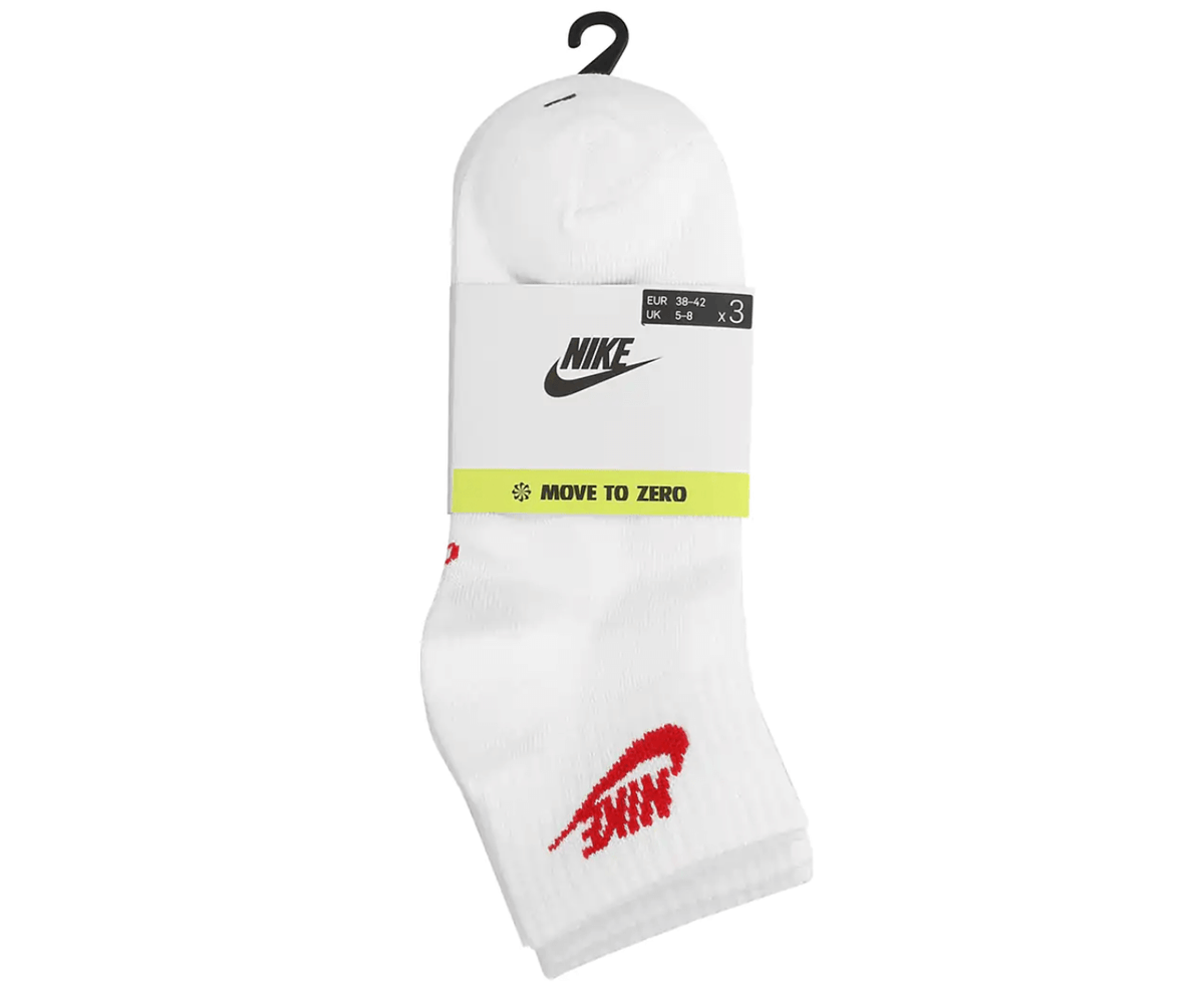 Nike Unisex Everyday Essential Ankle Socks 3-Pack - White/Multi