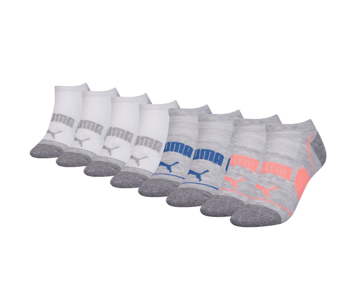 Puma Women's No Show Socks 8 Pack, White Multi - Shoe Size: 5-9.5