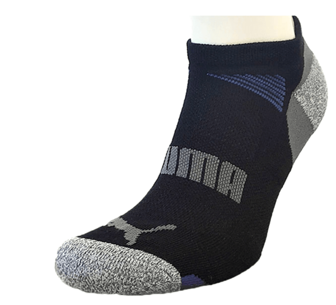 Puma Men's Low Cut 8 Pack Sport Socks, Moisture Control, Arch Support, Men's Shoe Size 6-12 - Steel Grey/Strong Blue