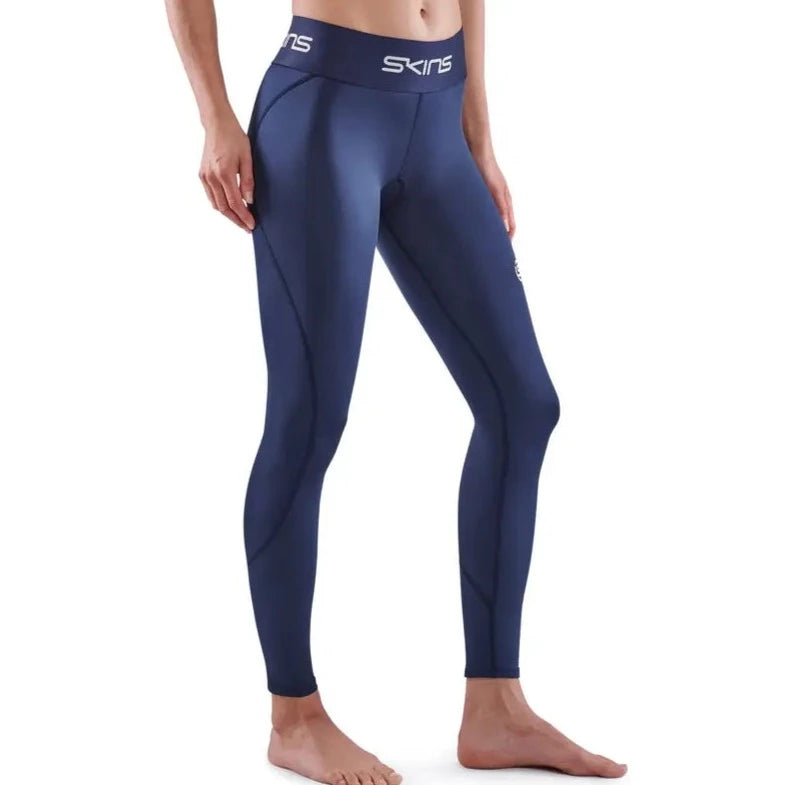 SKINS Women's 1-Series Compression Long Tights Navy Blue