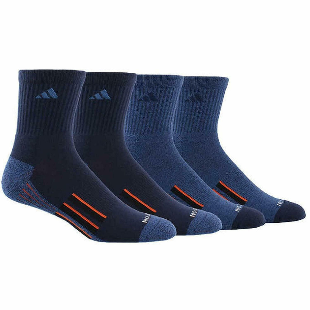 Adidas Mens Performance Climalite Crew Socks 4 Pack, Shoe Size 6-12 - Navy/Dark Navy