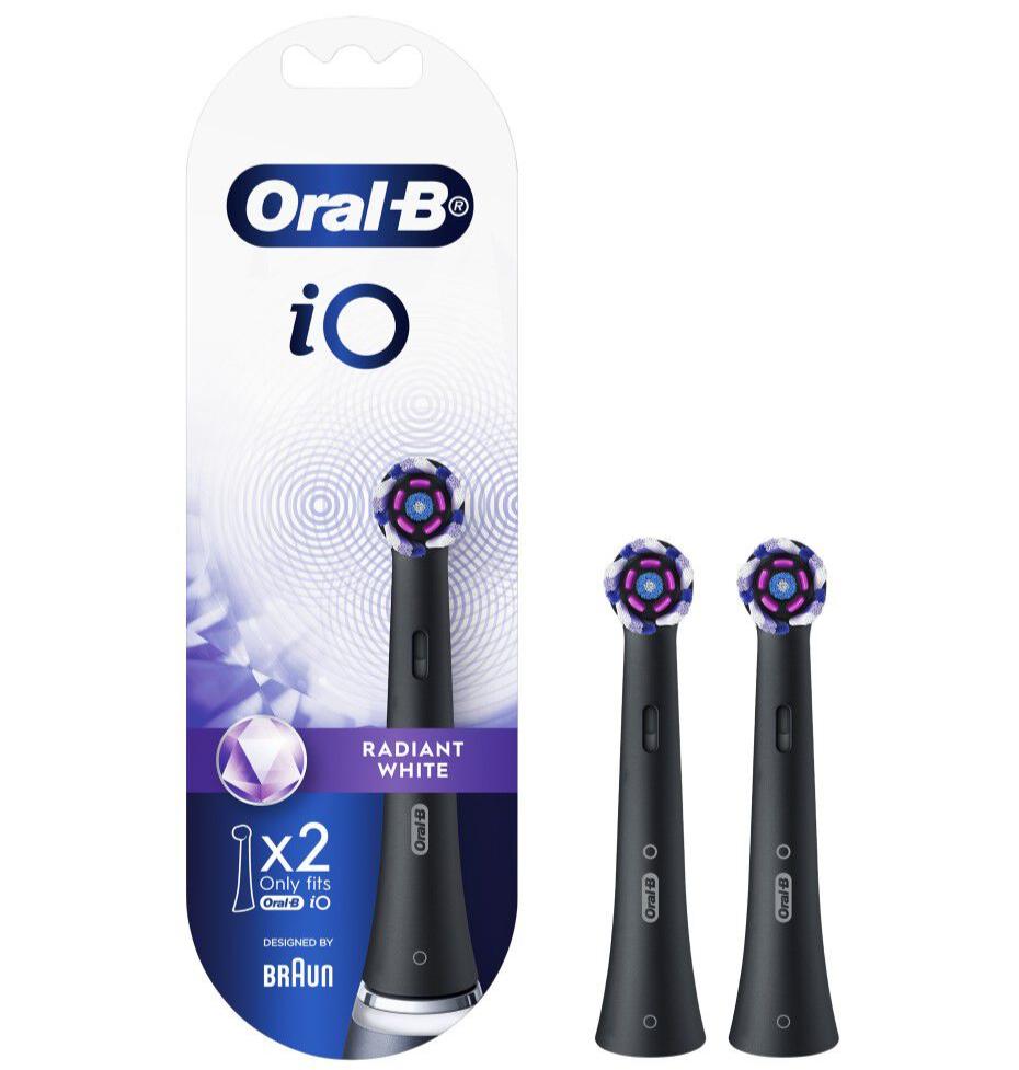 Oral-B iO Radiant White Replacement Brush Heads 2 Pack - Black