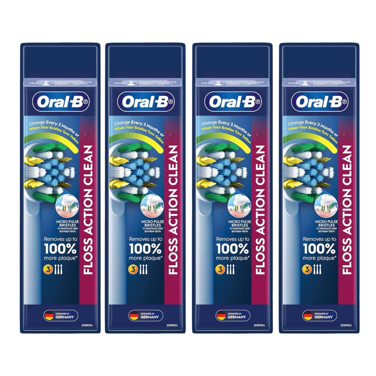 Oral-B FlossAction Replacement Brush Heads Refills 12 Pack