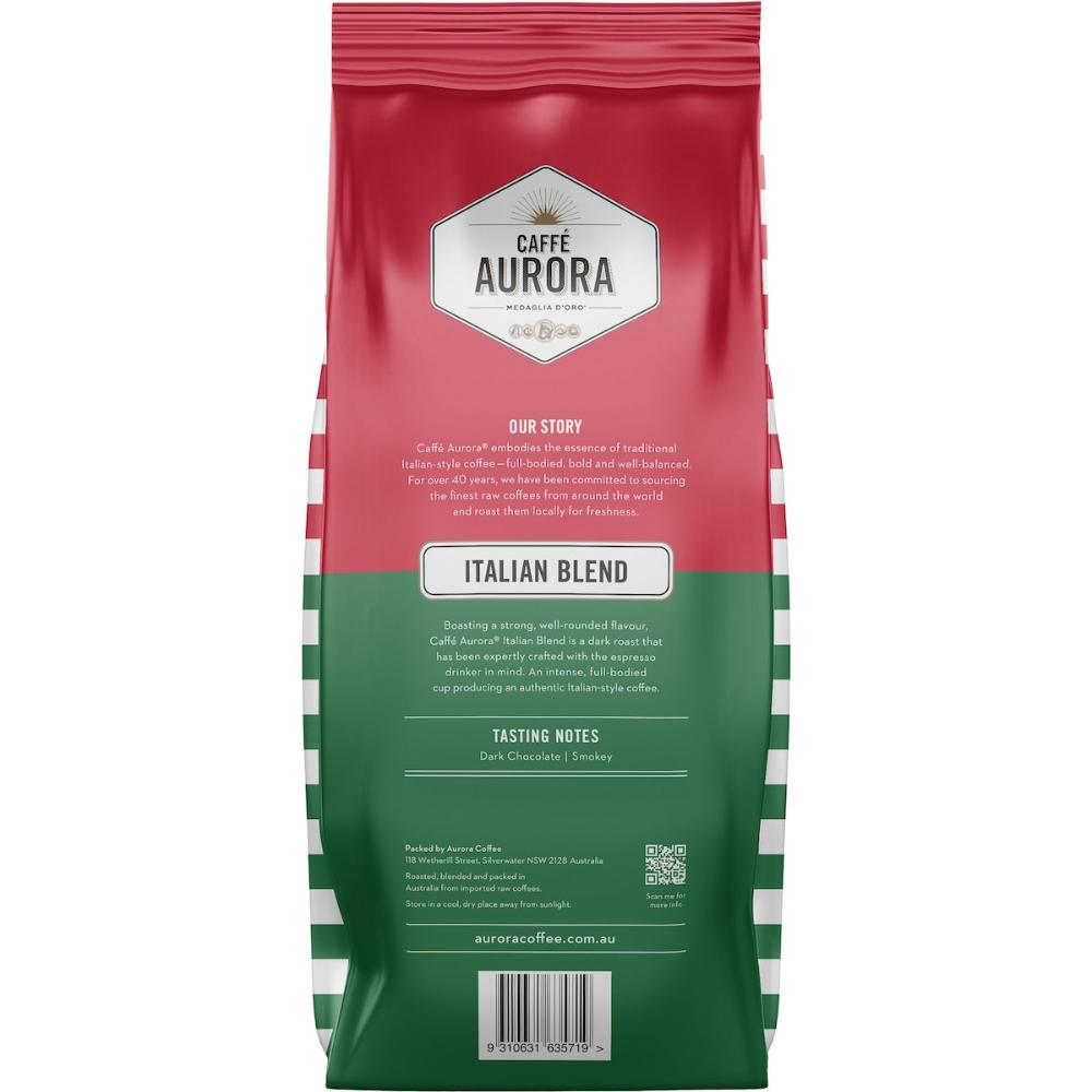 2 x Caffe Aurora Italian Blend Coffee Beans 1kg