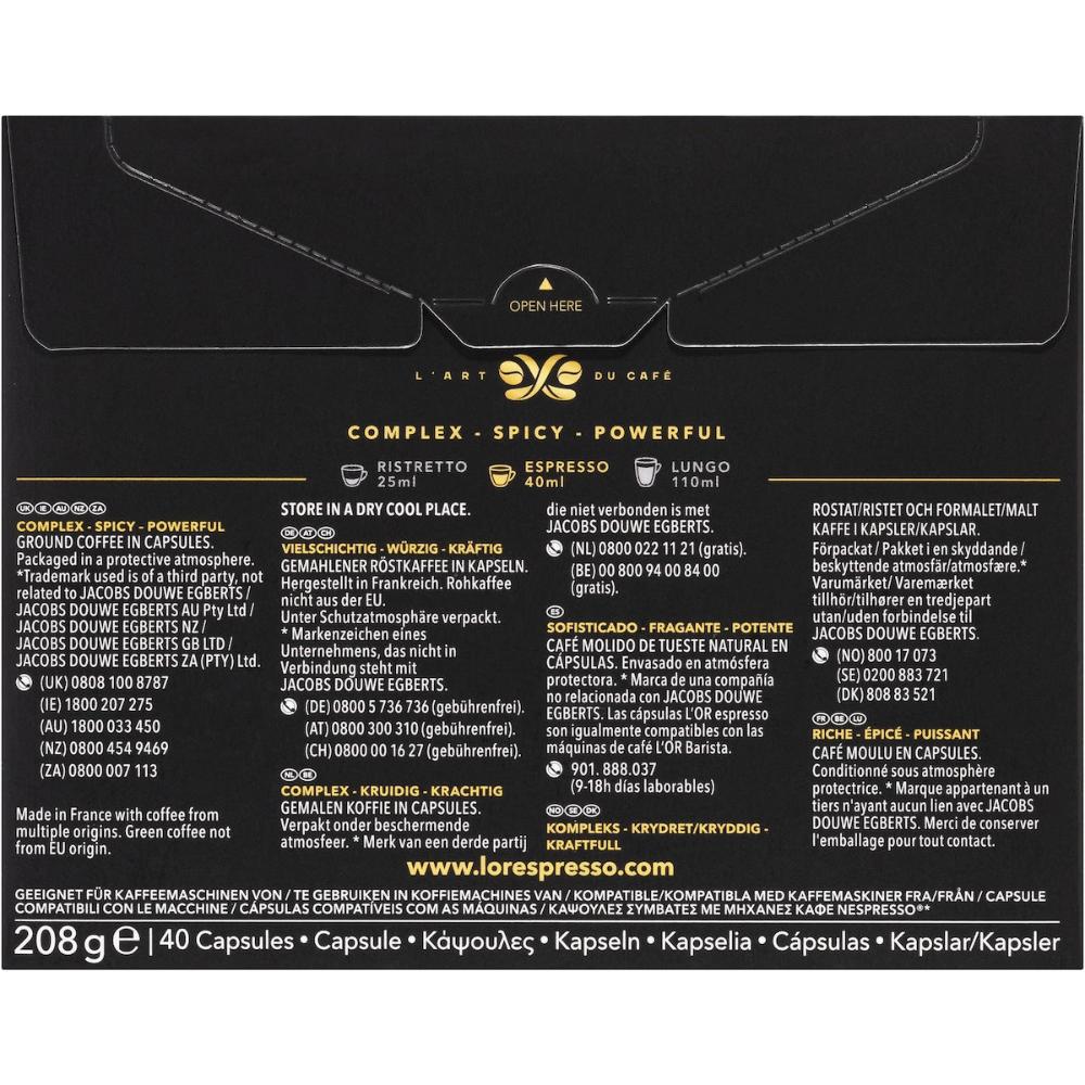 L'or Espresso Supremo Intensity 10 Coffee Capsules 40 Pack