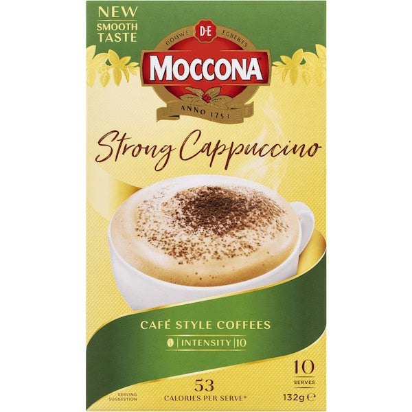 Moccona Coffee Sachets Strong Cappuccino 50 Pack