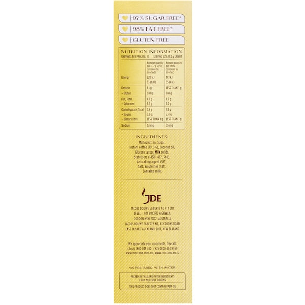 Moccona Coffee Sachets Strong Cappuccino 50 Pack